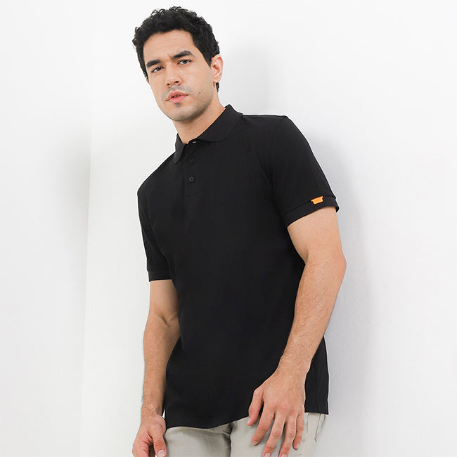 Hush Puppies Pakaian Pria Eleveted Class Polo In Black