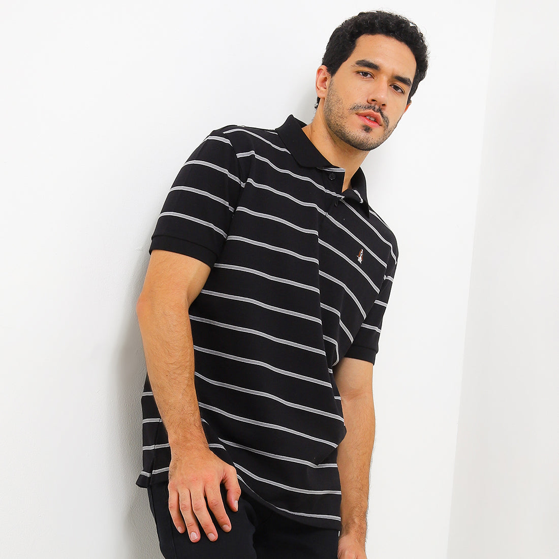 Hush Puppies Pakaian Pria Polo Bsc Morgan In Black