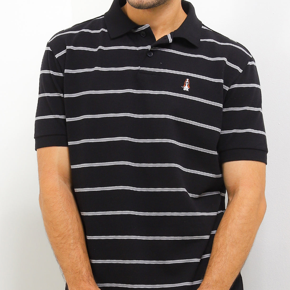 Hush Puppies Pakaian Pria Polo Bsc Morgan In Black