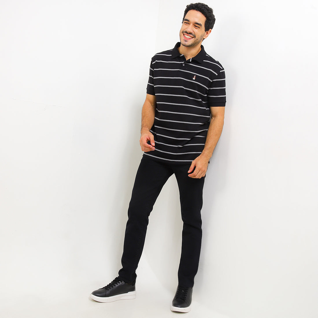 Hush Puppies Pakaian Pria Polo Bsc Morgan In Black