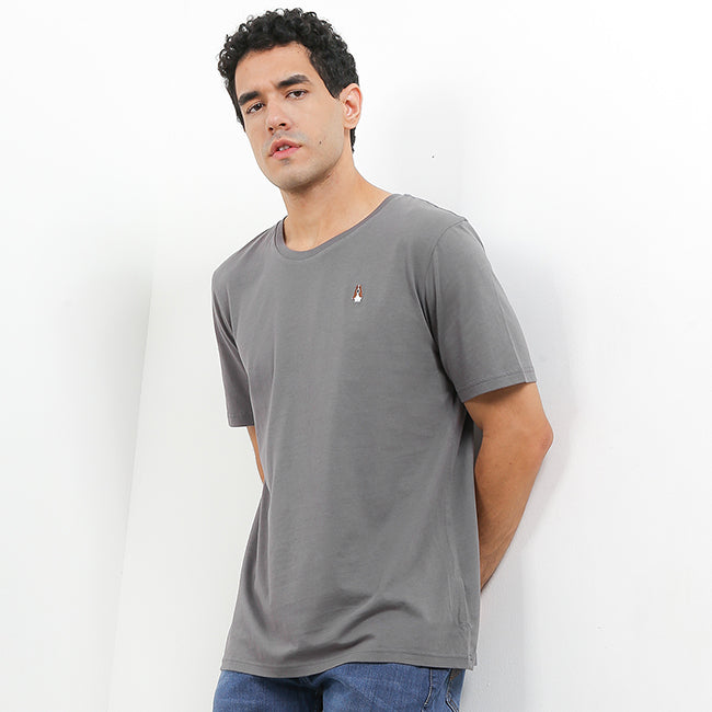 Hush Puppies Pakaian Pria T Shirt Leviero 4 In Dark Grey
