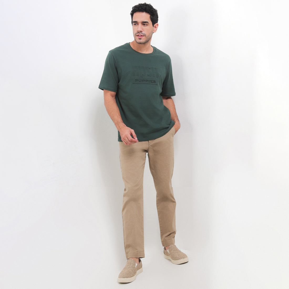 Hush Puppies Pakaian Pria T Shirt Hamish In Olive