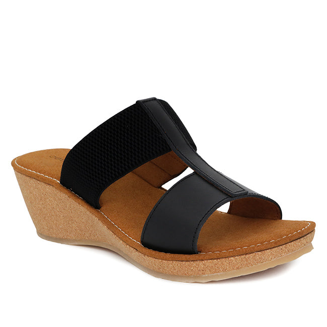Obermain Sepatu Wedges Wanita Jasmin Mabley - Slip On In Black