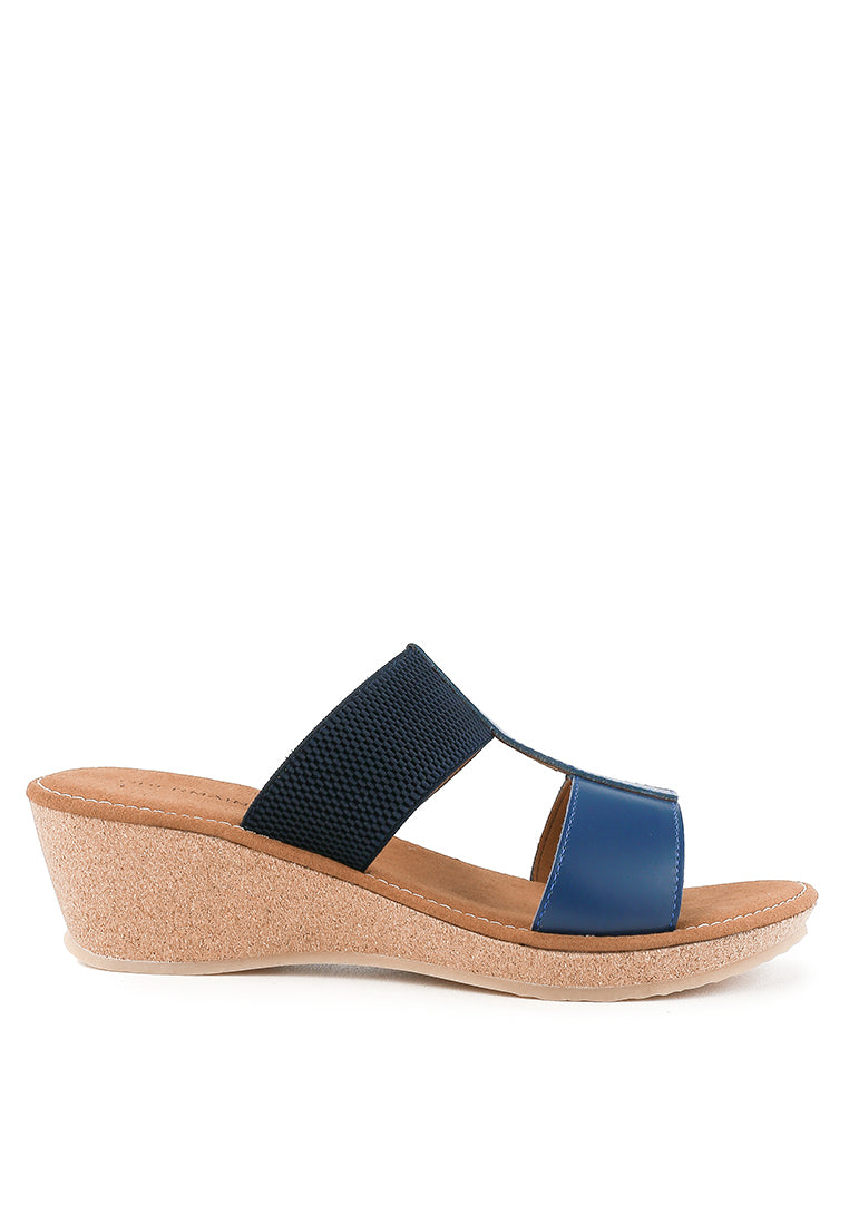 Obermain Sandal Wedges Wanita Jasmin Mabley - Slip On In Navy