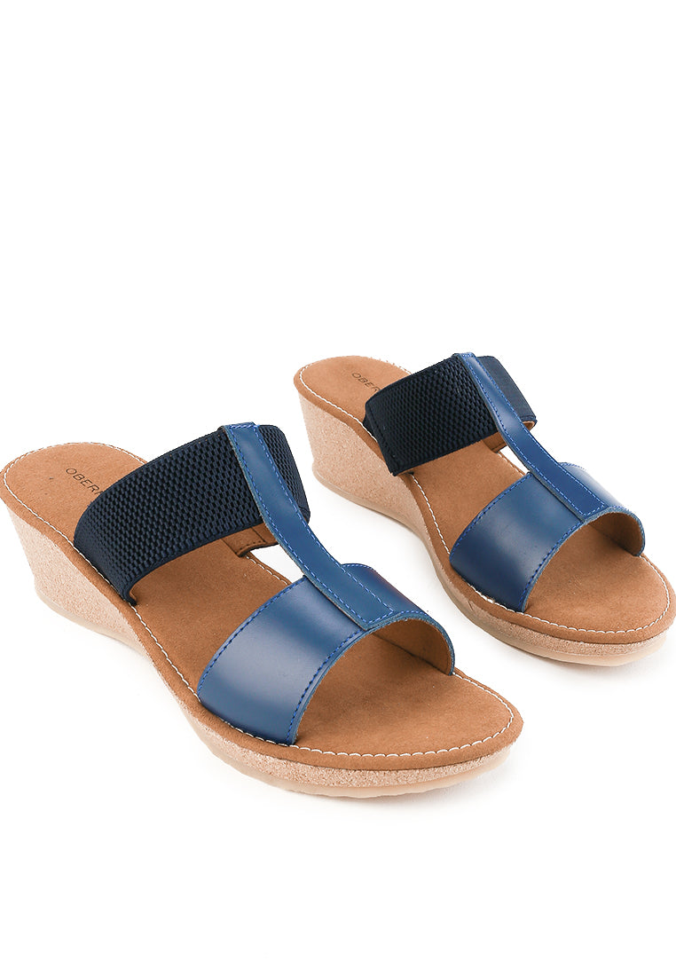 Obermain Sandal Wedges Wanita Jasmin Mabley - Slip On In Navy