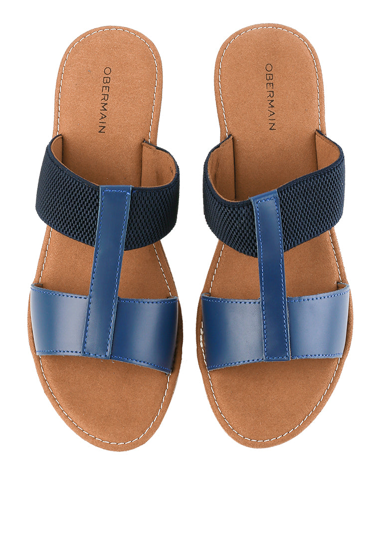 Obermain Sandal Wedges Wanita Jasmin Mabley - Slip On In Navy