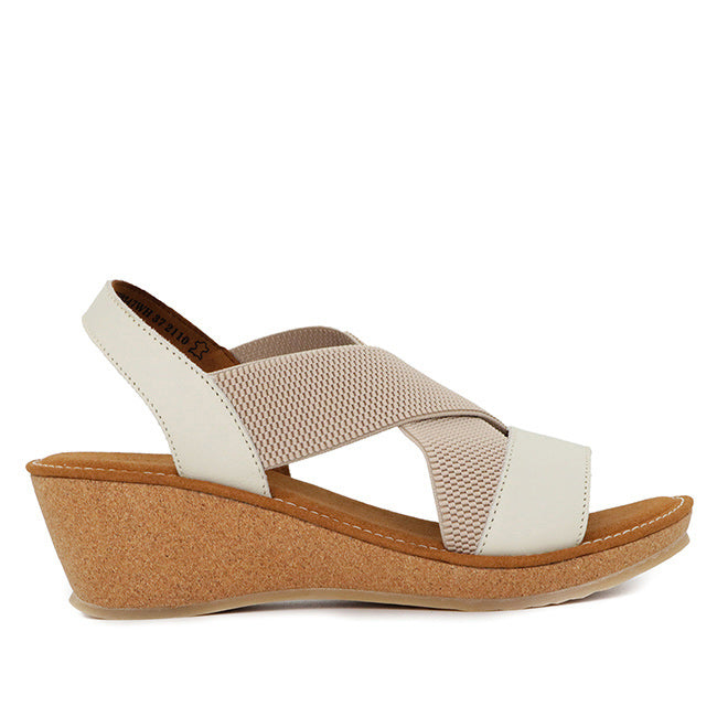 Obermain Sepatu Wedges Wanita Jasmin Mabley - Ankle Strap In White