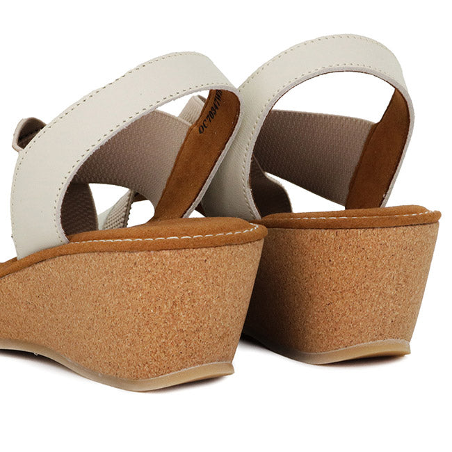 Obermain Sepatu Wedges Wanita Jasmin Mabley - Ankle Strap In White