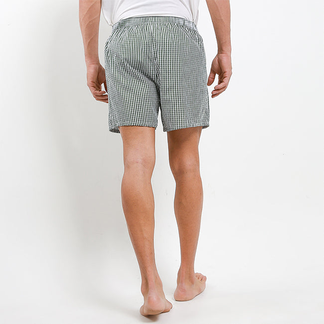 Obermain Pakaian Boxer Pria Woven Boxer In Green/Blue