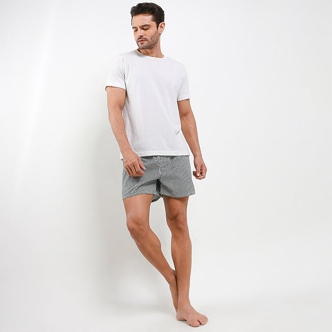 Obermain Pakaian Boxer Pria Woven Boxer In Green/Blue