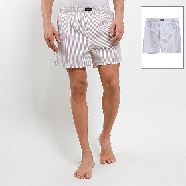 Obermain Pakaian Boxer Pria Woven Boxer In Khaki/Gray