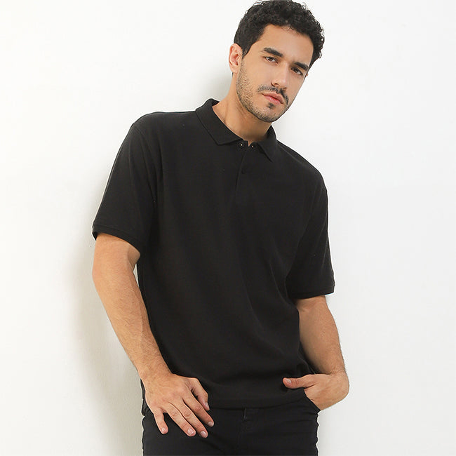 Obermain Pakaian Pria Polo Aaron In Black