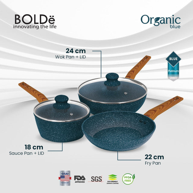 Organic Blue Pan Set