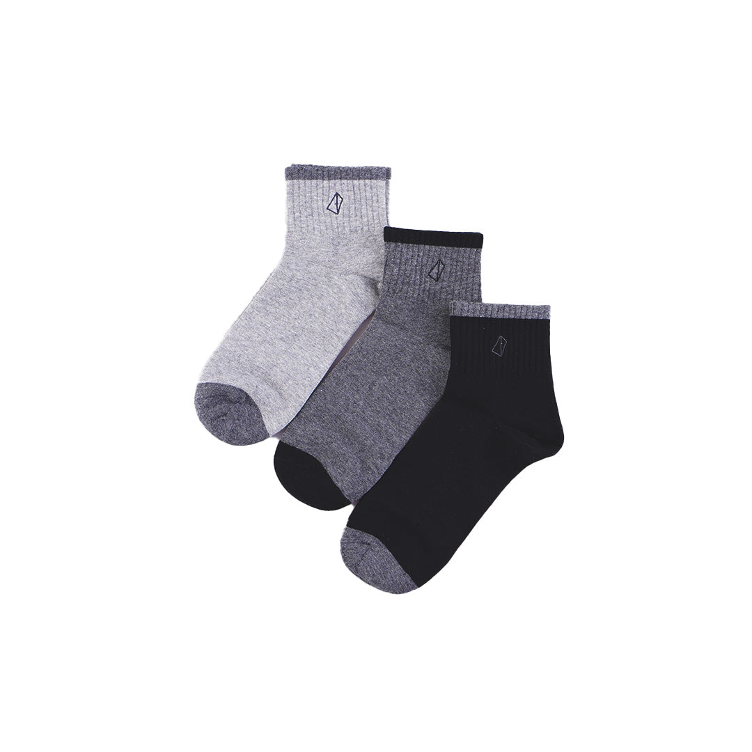 A-Ob Half Sock In Gray/Dk Gray/Navy