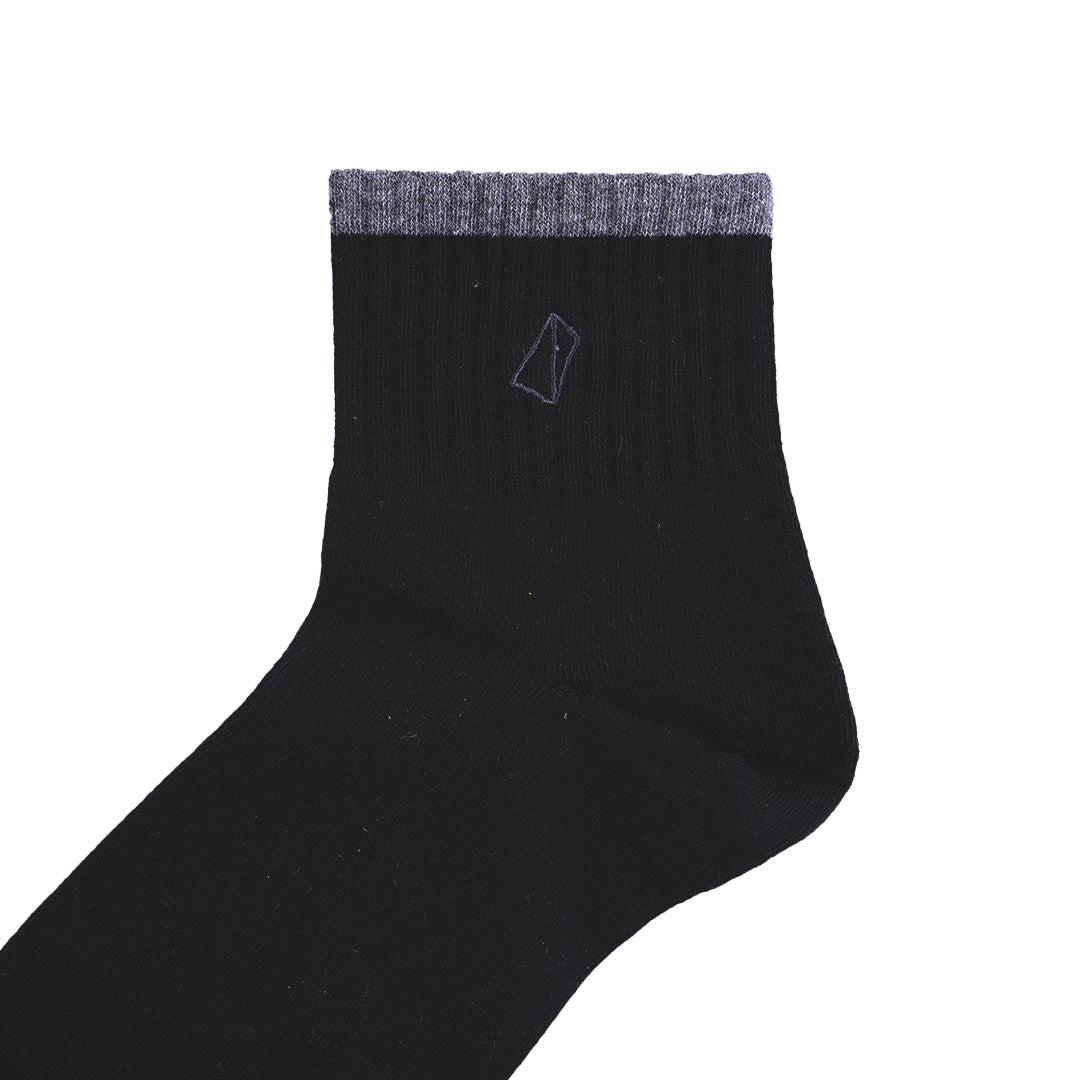A-Ob Half Sock In Gray/Dk Gray/Navy