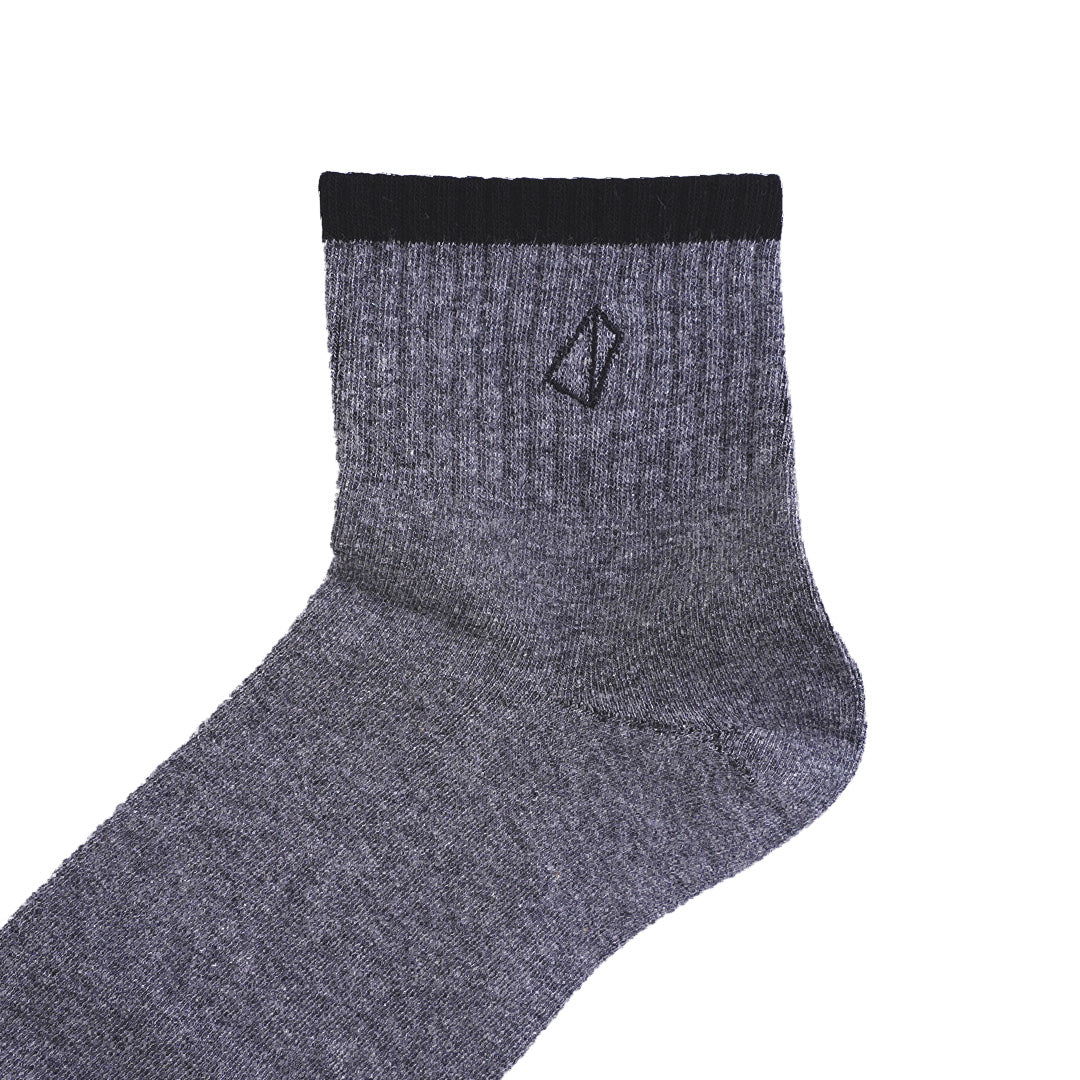 A-Ob Half Sock In Gray/Dk Gray/Navy