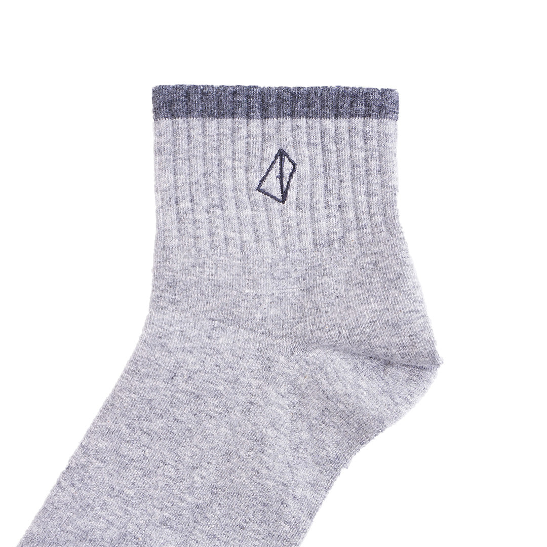 A-Ob Half Sock In Gray/Dk Gray/Navy