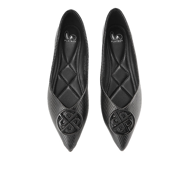 Playboy Sepatu Wanita Flats Evangeline In Black