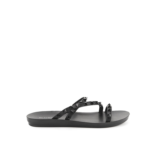 Playboy Sandal Wanita Flats Joanna In Black