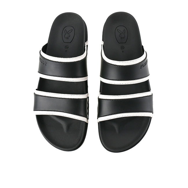 Playboy Men Sandals Azion - Double Strap In Black