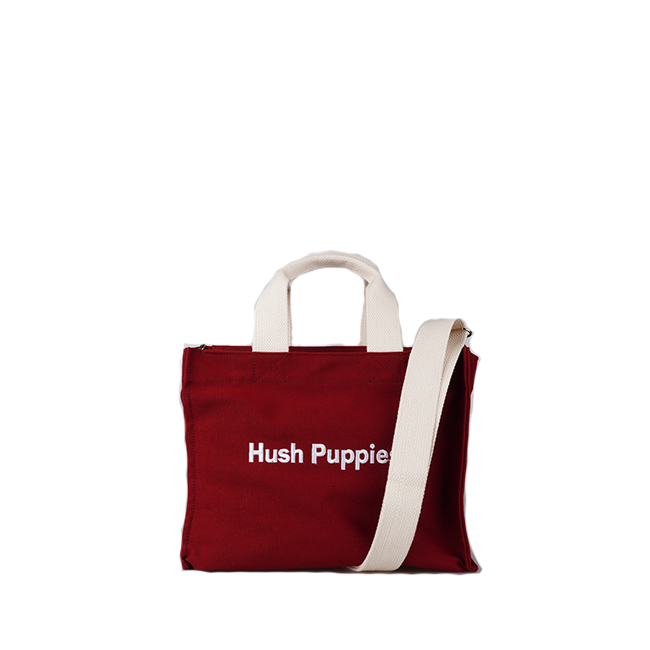 Hush Puppies Tas Tote Unisex Canvas Tote Bag S In Maroon