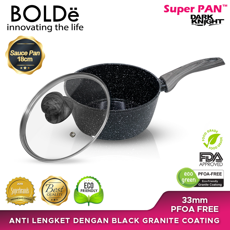 BOLDe Sauce Pan 18 cm Lid Glass Black