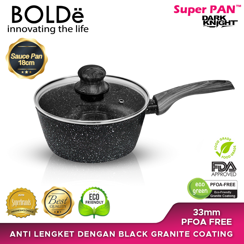 BOLDe Sauce Pan 18 cm Lid Glass Black
