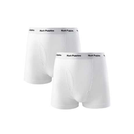 Hush Puppies Pakaian Underwear Pria Classic Knit Boxer In White