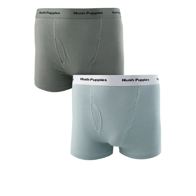 Hush Puppies Pakaian Underwear Pria Classic Knit Boxer In Dark Grey/ Light Blue