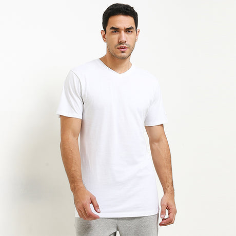 Hush Puppies Pakaian Underwear Pria V Neck Tee In White
