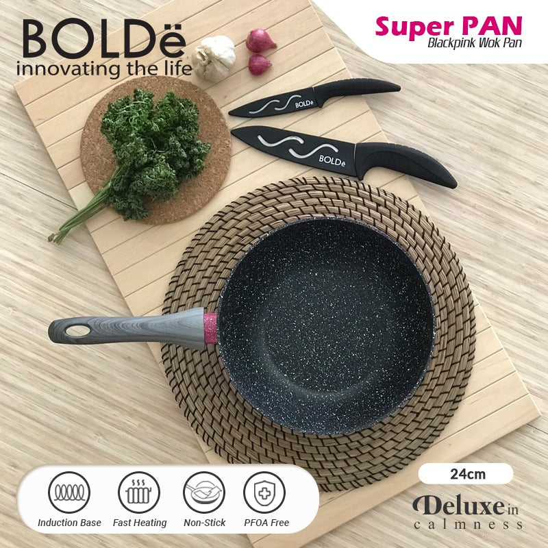 BOLDe Super Pan Wok 24 cm Black Pink
