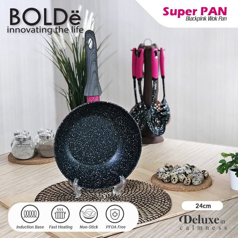 BOLDe Super Pan Wok 24 cm Black Pink