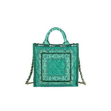 Sm Chain Quilt Tote In Bandana Green