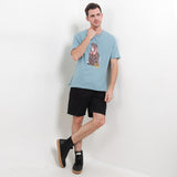Hush Puppies Pakaian Pria T Shirt Hh Verney In Light Blue