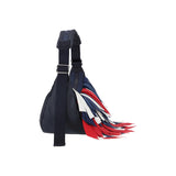 Small Fringe Hobo In Blue/ Red/ White Fringe