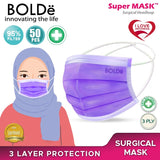 Bolde Surgical Face Mask Headloop Isi 50 - Ungu