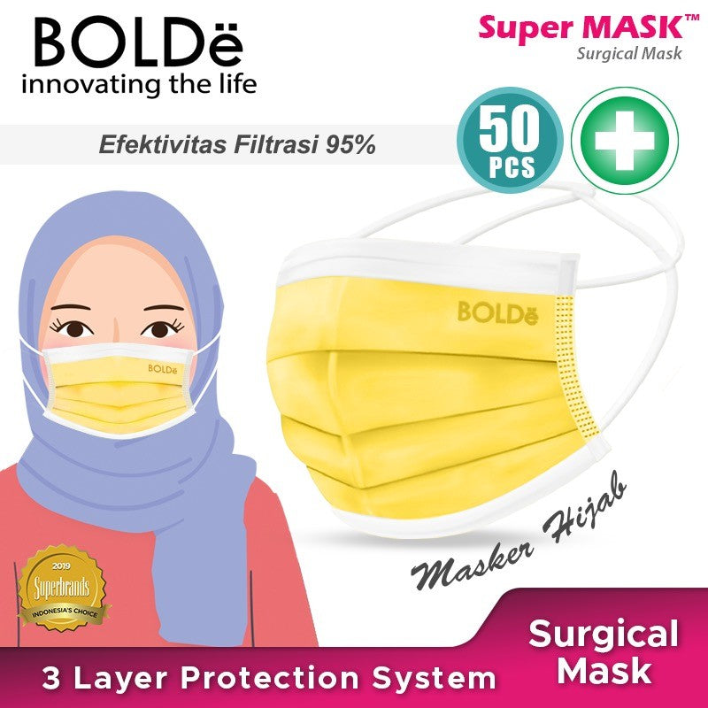 Bolde Surgical Face Mask Headloop Isi 50 - Kuning