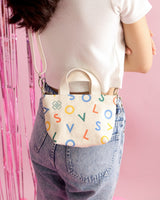 Mini Daily Sling Bag - Tas Selempang Fashion Wanita - Alphabet Cream