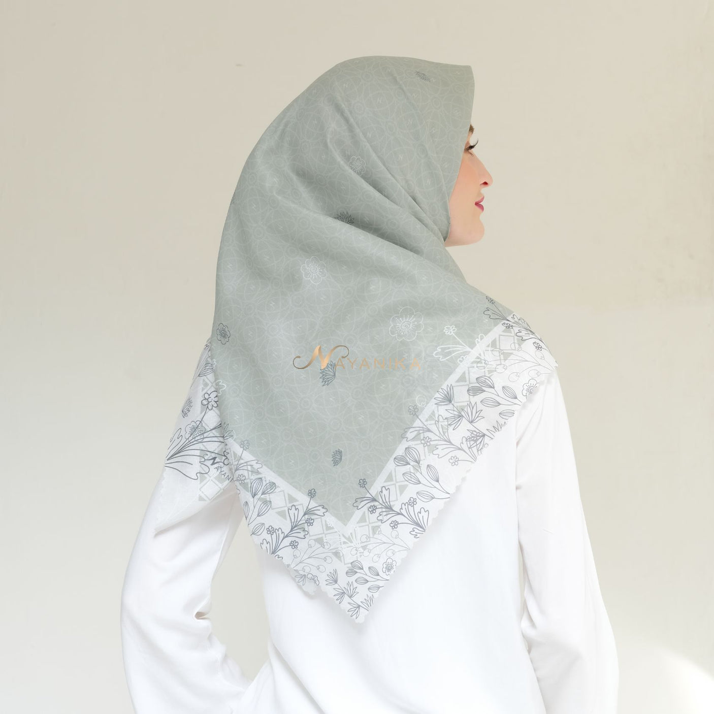 Nayanika Hijab Motif Saphire Premium Sage