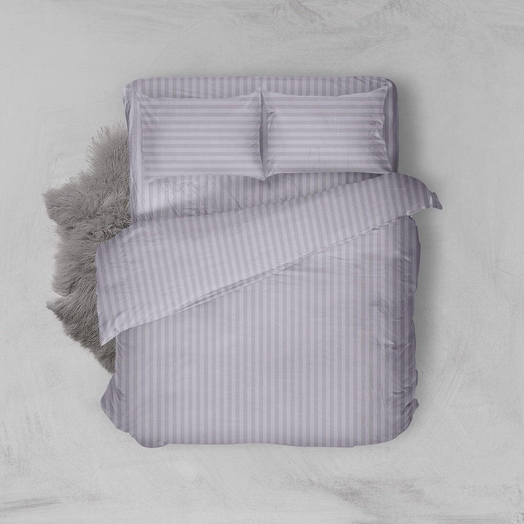 Nyenyak Bed Cover Premium Mini Stripes Plum