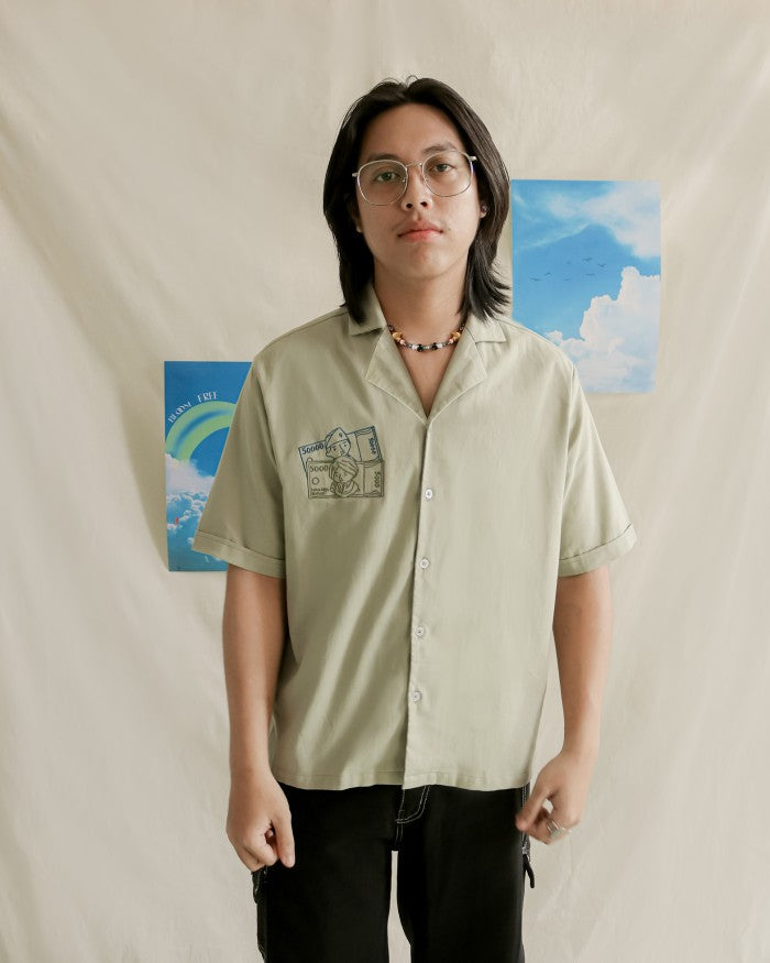 Marion Relax Shirt - Kemeja Casual Unisex - Sage L-XL
