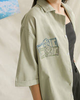 Marion Relax Shirt - Kemeja Casual Unisex - Sage L-XL