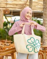 Daily Tote Bag Zipper - Tas Wanita Basic Natural
