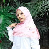 Nayanika Hijab Motif Voal Ultrafine Dusty Pink