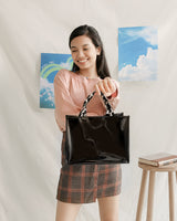 Lucy Clear Bag - Tas Selempang PVC - Mono Hitam