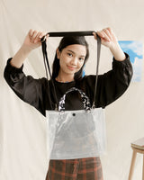 Lucy Clear Bag - Tas Selempang PVC - Mono Putih