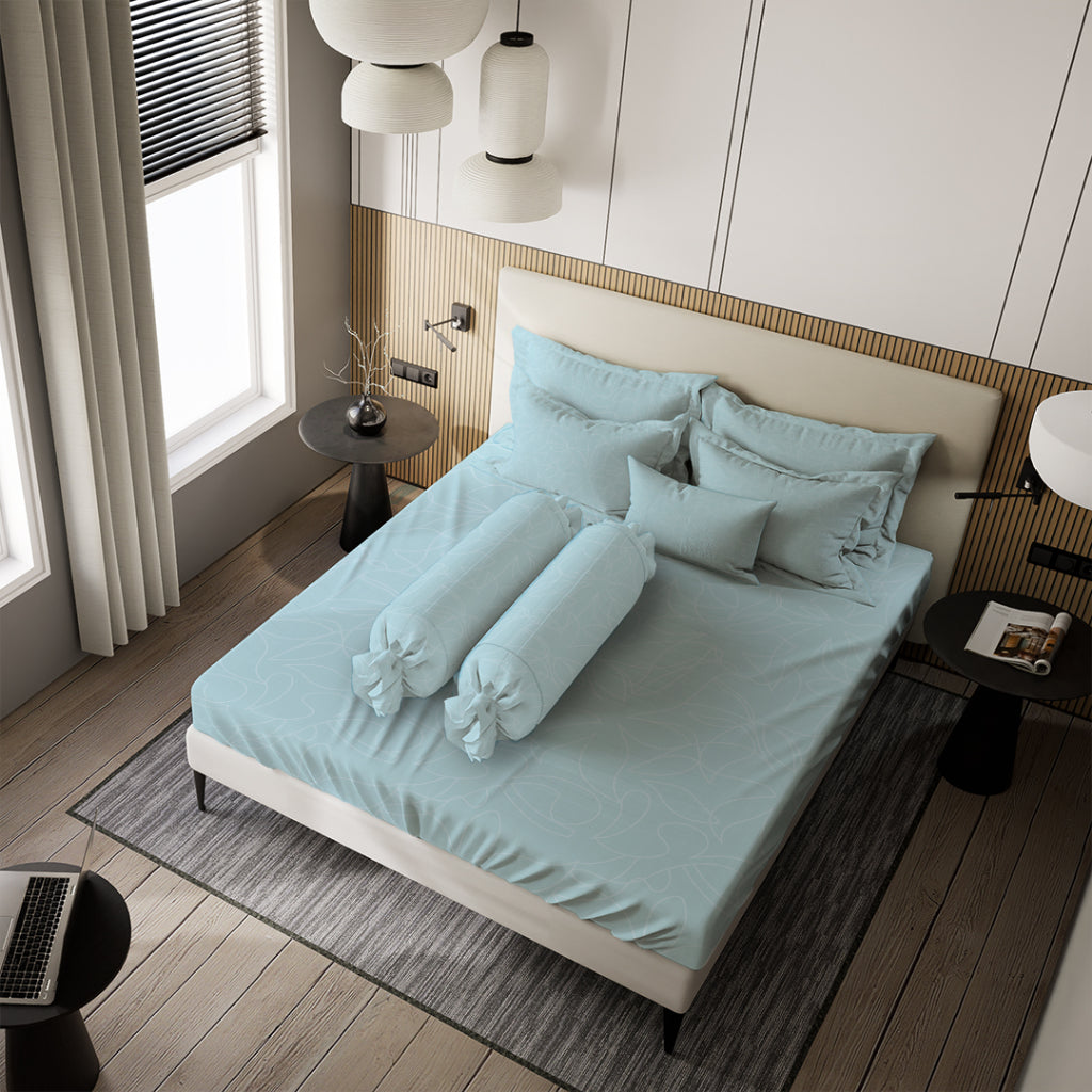 Sprei Nyenyak Premium Jewel Baby Blue -  120x200 / 100x200 / 90x200 -  Single