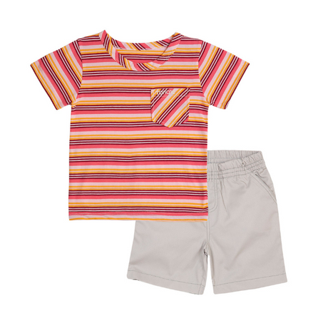 TORIO Short Pant Set Colourful Stripe - Baju Setelan Anak Laki - Laki