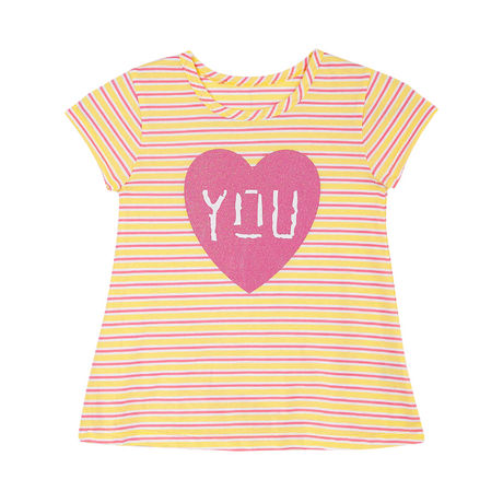 TORIO Basic T - Shirt Pink Heart - Baju Atasan Anak Perempuan - Kaos Anak Perempuan
