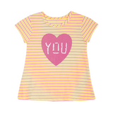TORIO Basic T - Shirt Pink Heart - Baju Atasan Anak Perempuan - Kaos Anak Perempuan